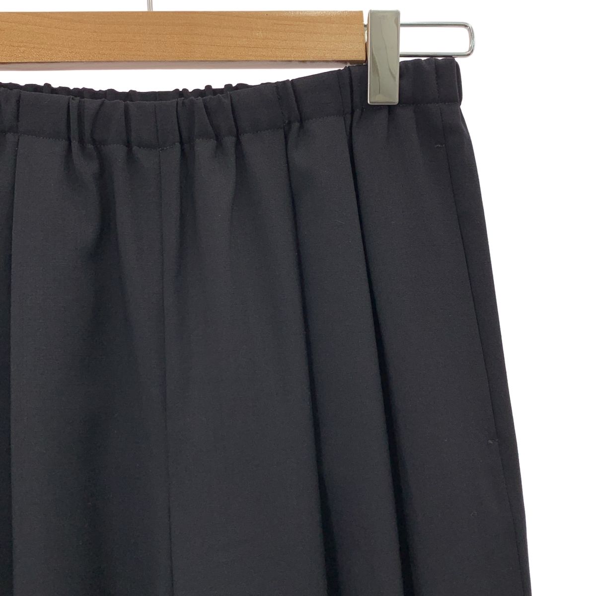 ENFOLD エンフォルド 2025 SS CUFF HEM BALLOON PANTS ハイカウントトロ カフヘムバルーン イージーパンツ 38 ダークネイビー レディース