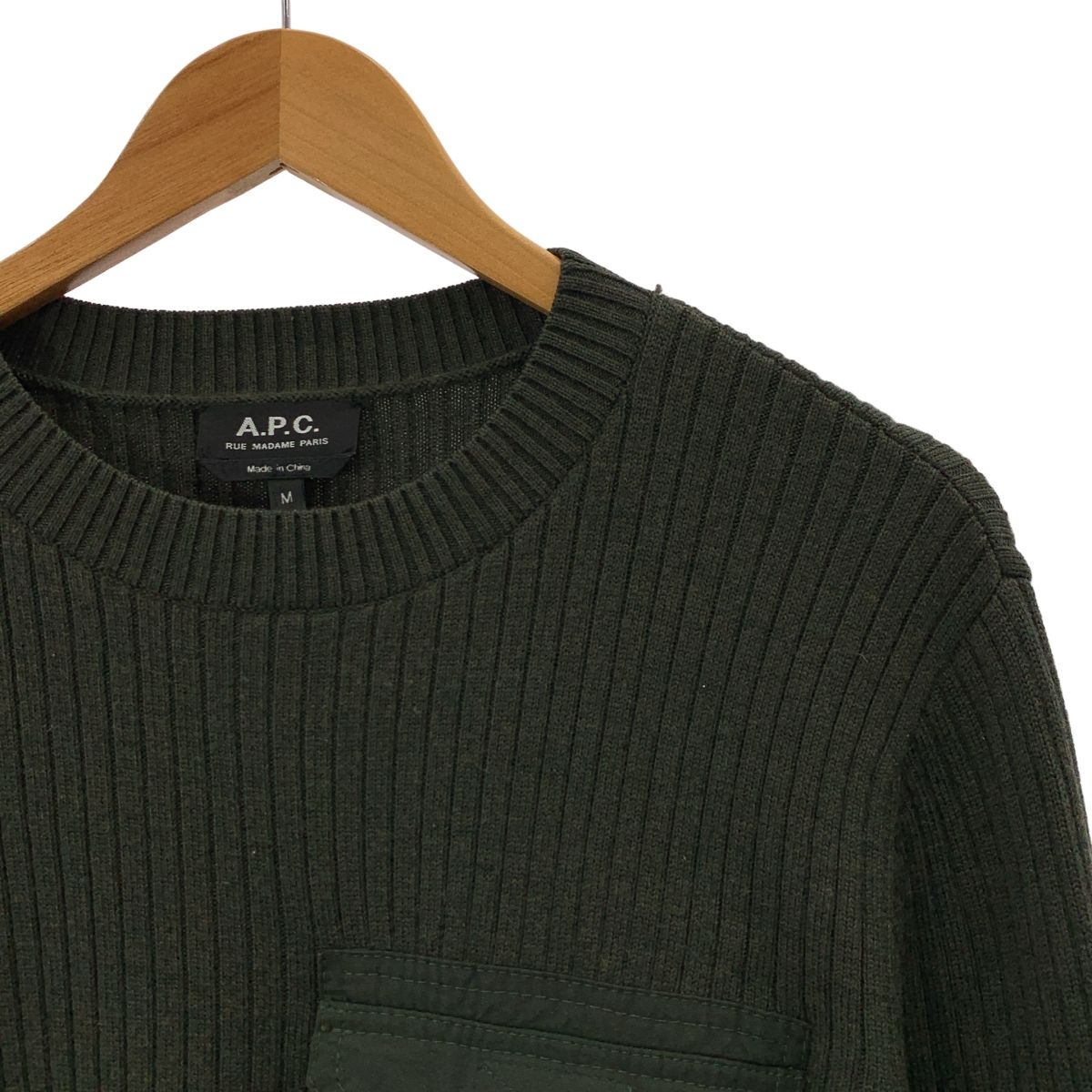 A.P.C. アーペーセー 長袖 セーター XS カーキ ニット メンズ 古着