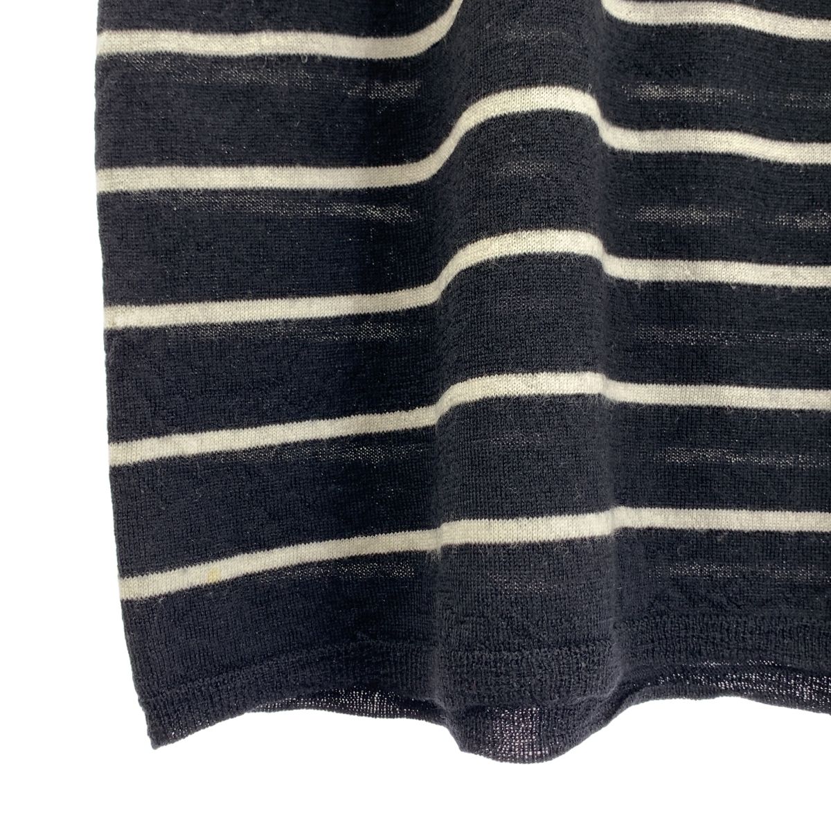  JIL SANDER ジルサンダー ウール ボーダー ポロ ニット 38 ブラック ホワイト レディース その他 トップス