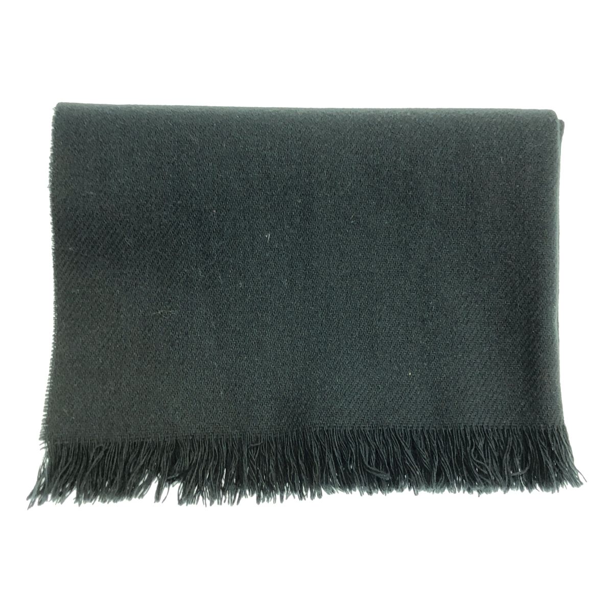 PRADA / プラダ | ウール フリンジ マフラー | ブラック | メンズ