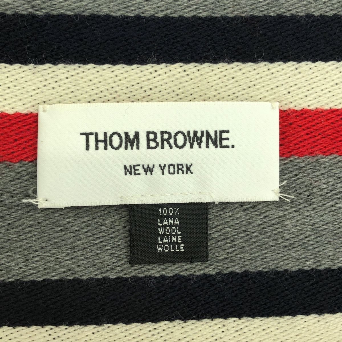 THOM BROWNE / トムブラウン | ウール ストライプ マフラー | マルチ