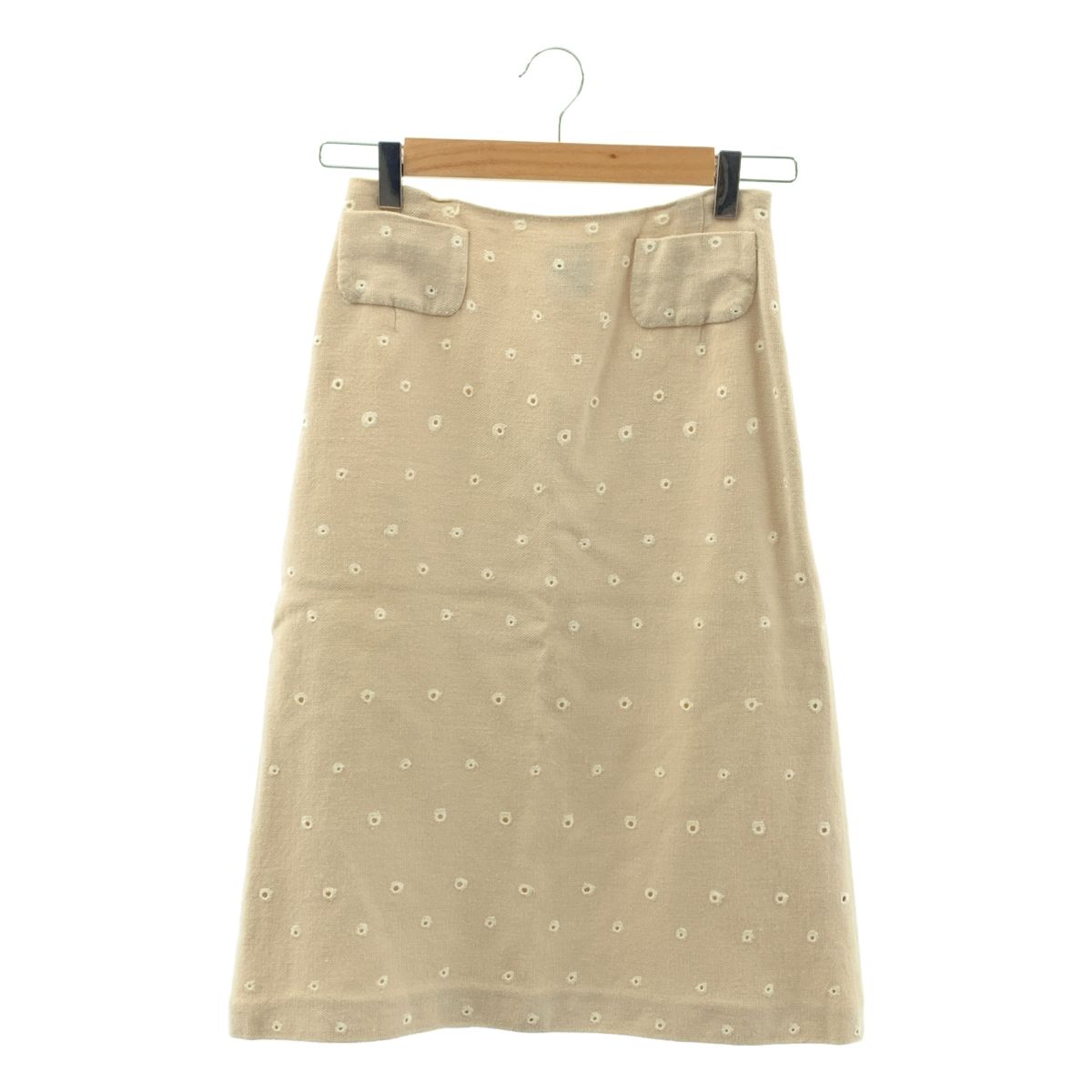 mina perhonen ベージュ スカート mina perhonen / ミナペルホネン | shell hole / サイドジップ