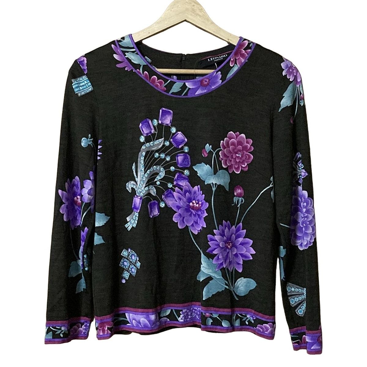 LEONARD(レオナール) 長袖カットソー サイズ42 L レディース - ダーク