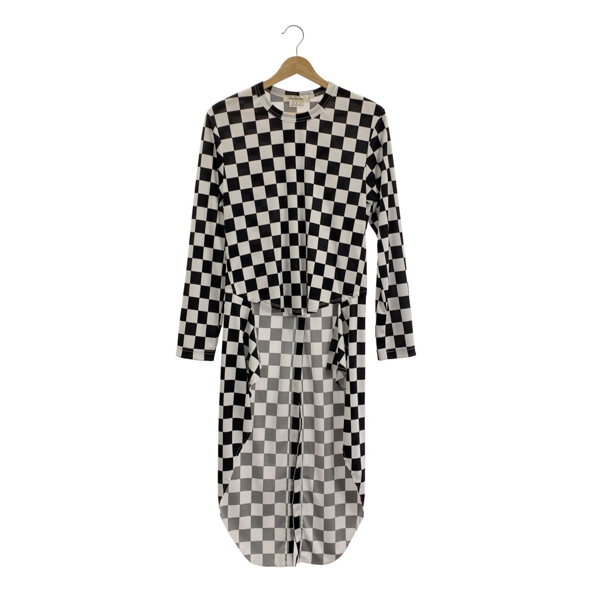 COMME des GARCONS / コムデギャルソン | 2021AW | チェッカー 燕尾 ロングスリーブ カットソー | S | ブラック/ホワイト | レディース