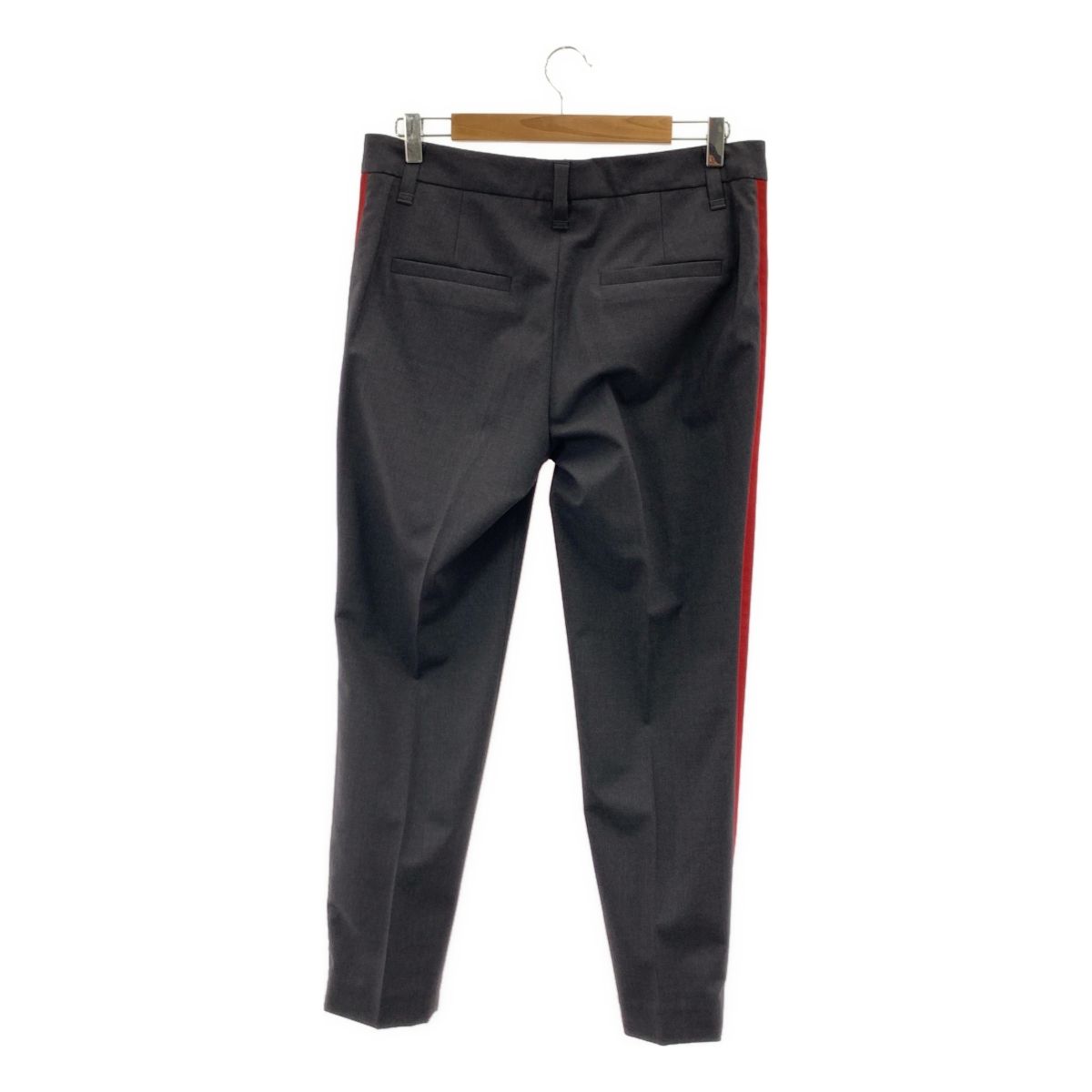 ブルネロクチネリ ジップ サイドライン スラックス 44 グレー レディース