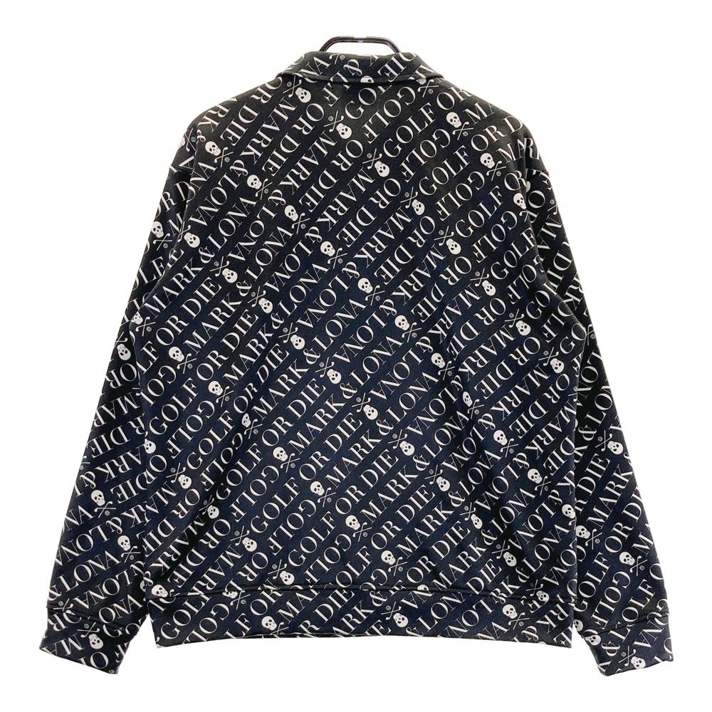 サイズ 52 MARK-LONA マークアンドロナ ハーフジップスウェット 総柄 ブラック系 ゴルフウェア メンズ ストスト