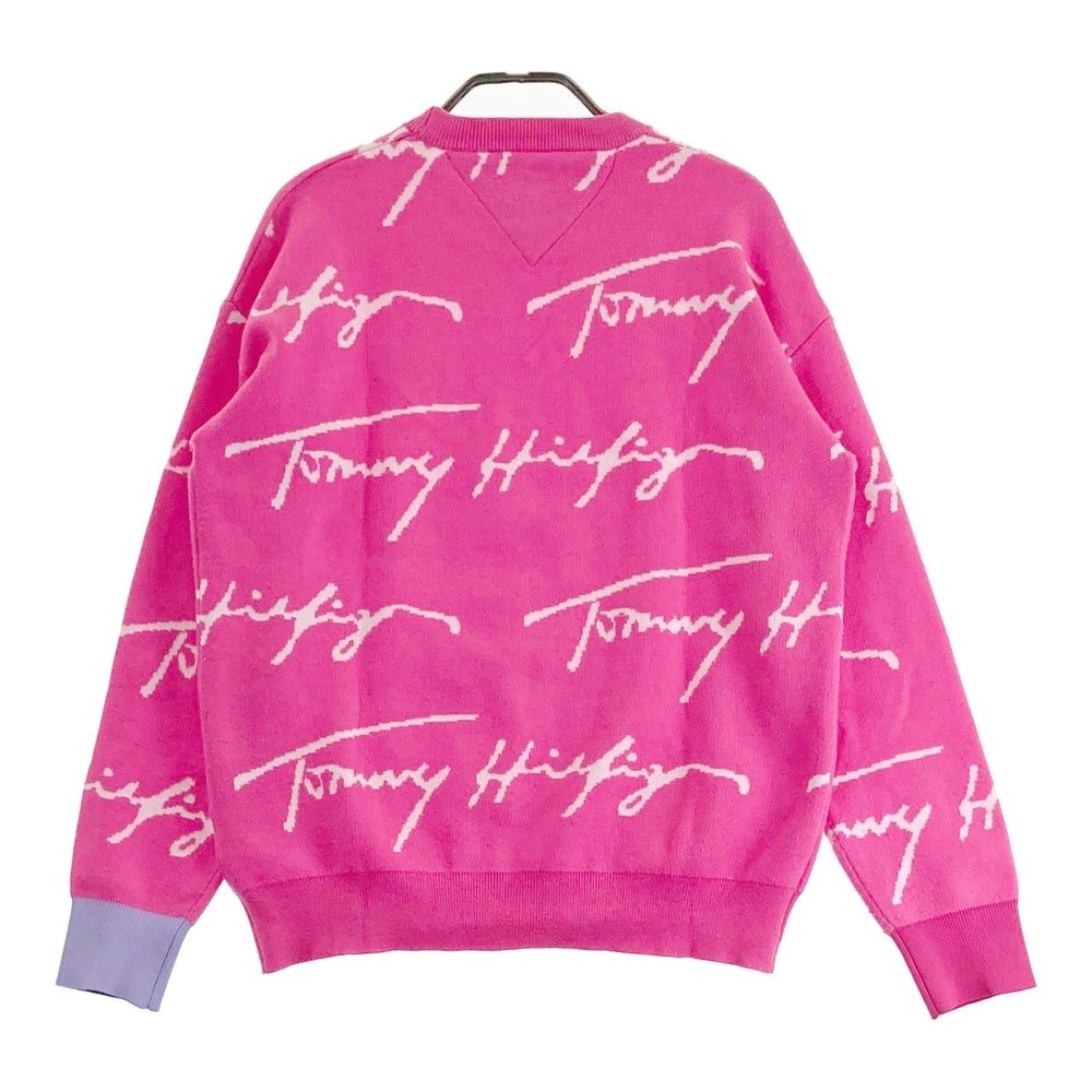 新品 トミーヒルフィガー ゴルフ ニット セーター ビッグロゴ 総柄 レディース サイズ：L TOMMY HILFIGER GOLF トミー ヒルフィガーゴルフ ニット