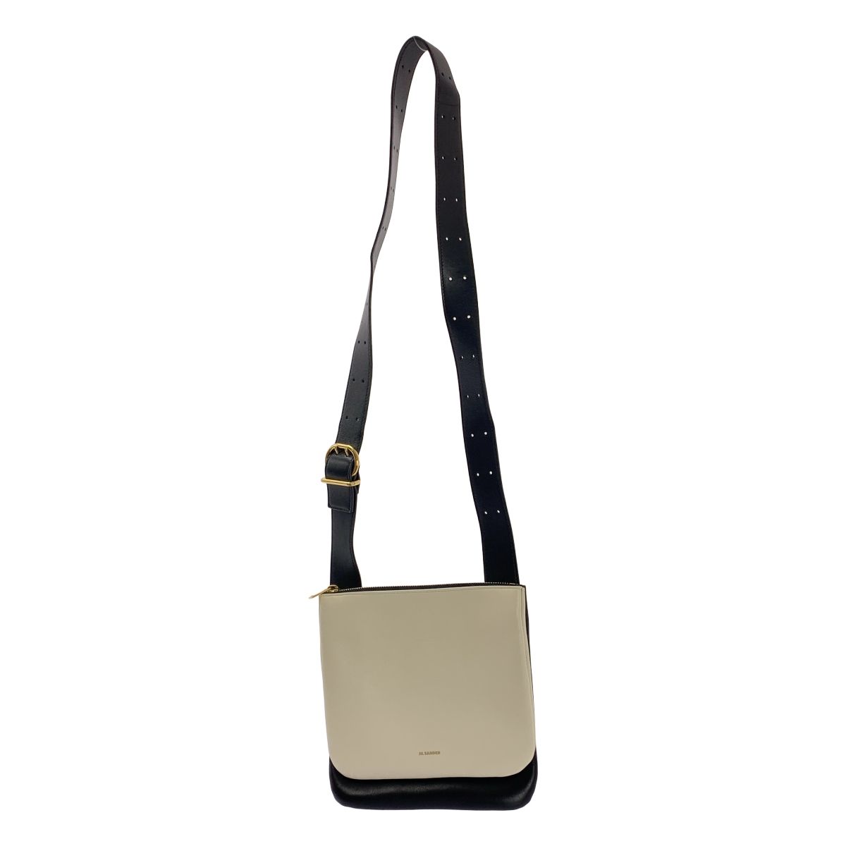 JIL SANDER | ジルサンダー OMBRA 2トーン レザー ショルダーバッグ ホワイト|ブラック レディース