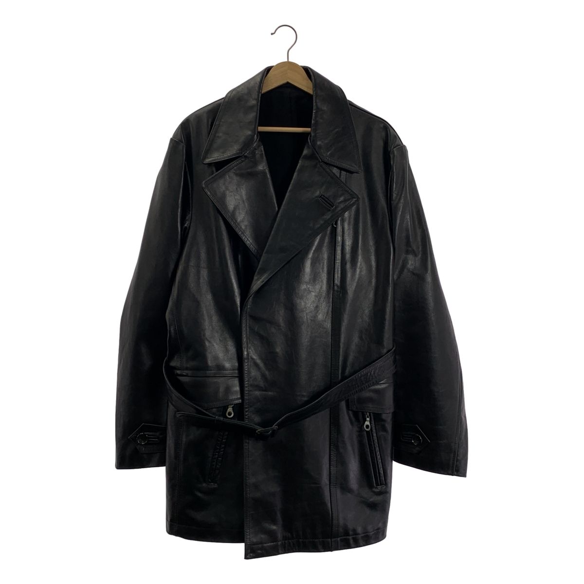 希少　05aw ヨウジヤマモトプールオム　スタッズ　ムートン　馬革　コート　黒 YOHJI YAMAMOTO POUR HOMME / ヨウジヤマモトプールオム | 1998AW