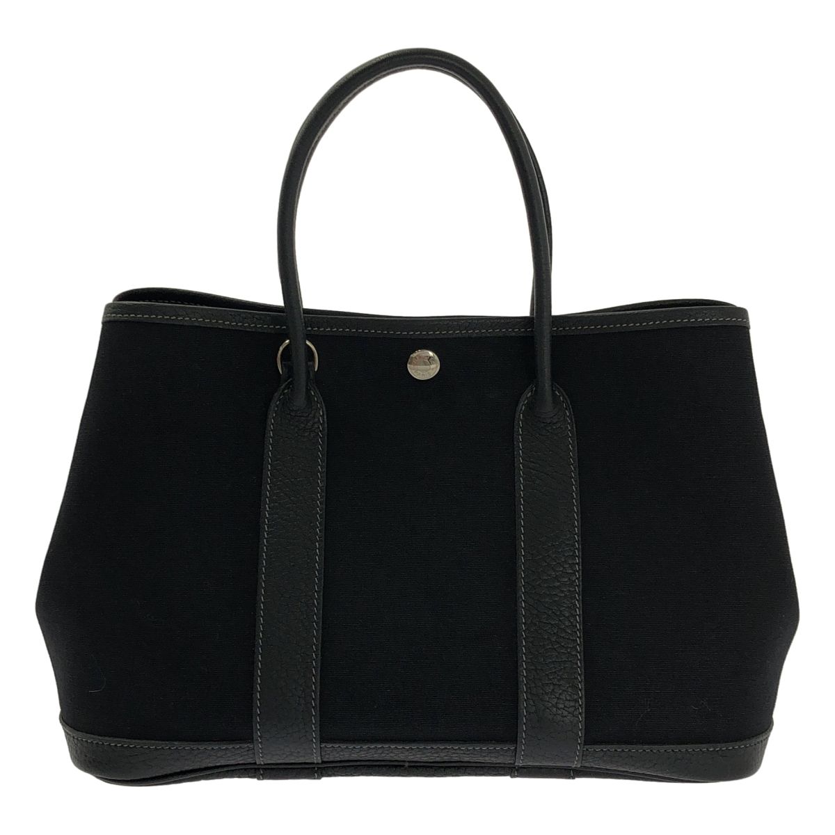 HERMES エルメス ガーデンパーティ TPMトワルオフィシェ レザー トートバッグ I刻印 ブラック レディース