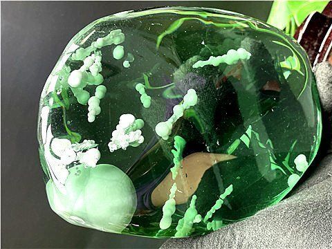 約：1270g 169mm☆超綺麗☆雪花オブシディアン原石B86Z3/112Z09A