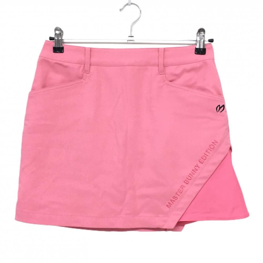 マスターバニー ゴルフスカート サイドロゴ サイズ0⭐︎美品 マスターバニー スカート ピンク ロゴ刺しゅう レディース 0(S) ゴルフ
