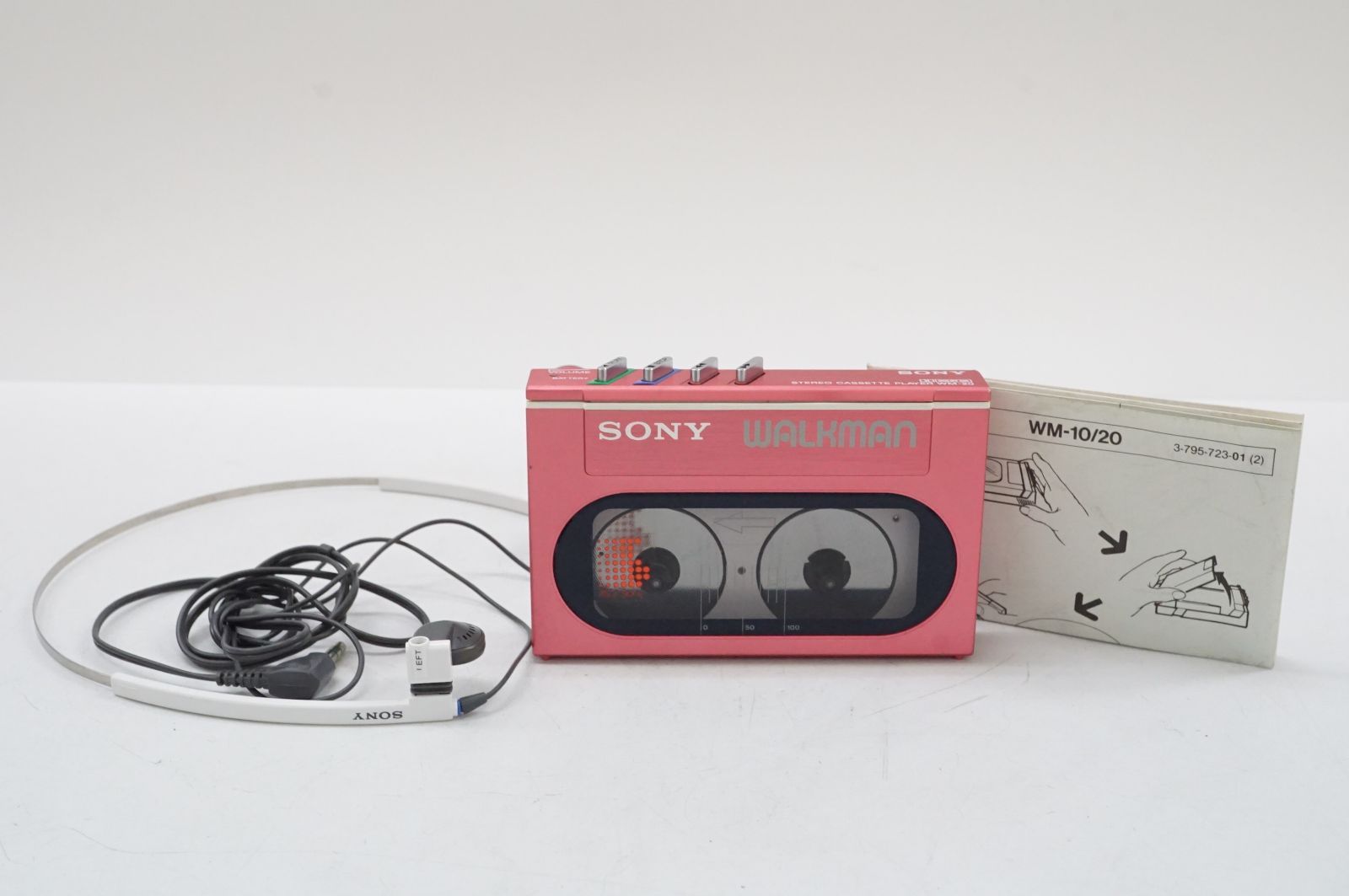 C201453)SONY ソニー ウォークマン WM-20 ピンク カセットプレイヤー