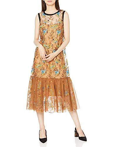 グレースコンチネンタル 2021 AW ﾌﾗﾜｰﾁｭｰﾙﾃｨｱｰﾄﾞﾜﾝﾋﾟｰｽ レディース 12 キャメル 38