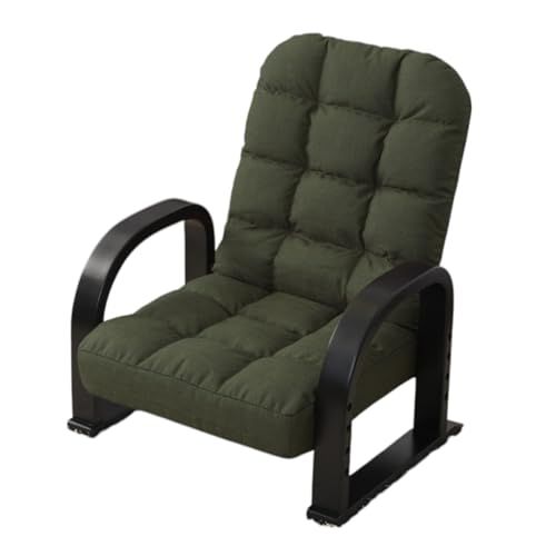 ビータ Vita 立ち座りサポートチェア COTON モスグリーン 幅55×奥行51～70×高さ56～71 cm 座椅子 折りたたみ椅子 高さ調整 クッション素材 肘掛け椅子