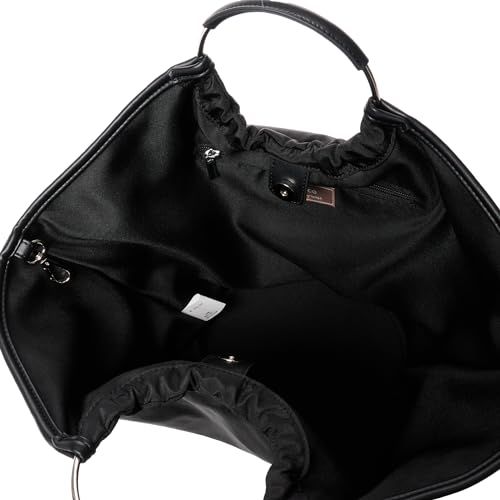 メタルハンドルナイロン風変形丸底バッグ|A 4対応