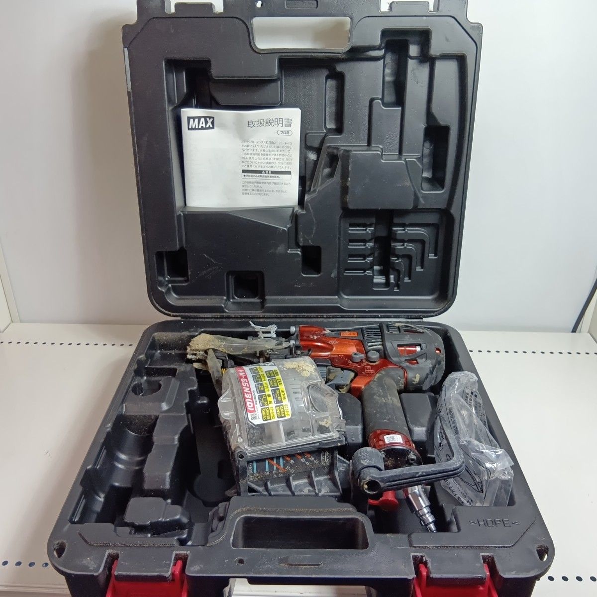 MAX マックス エア釘打ち HN 65 N 3 D レッド 程度C ケース付 高圧 使用感有