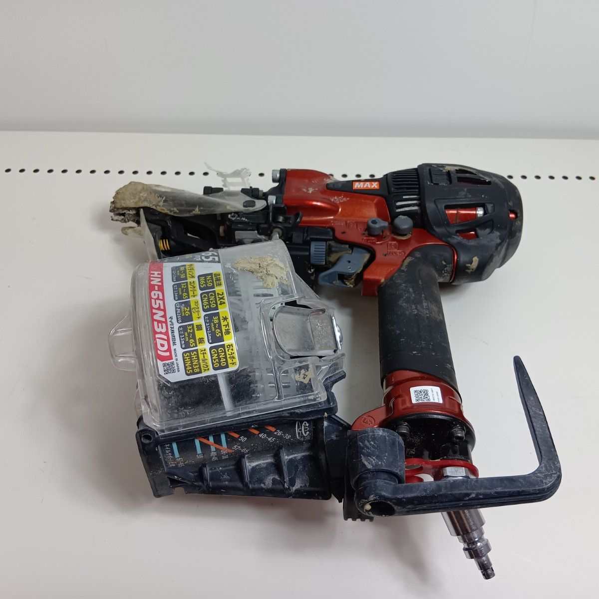 MAX マックス エア釘打ち HN-65 N 3 D レッド 程度C ケース付 高圧 使用感有
