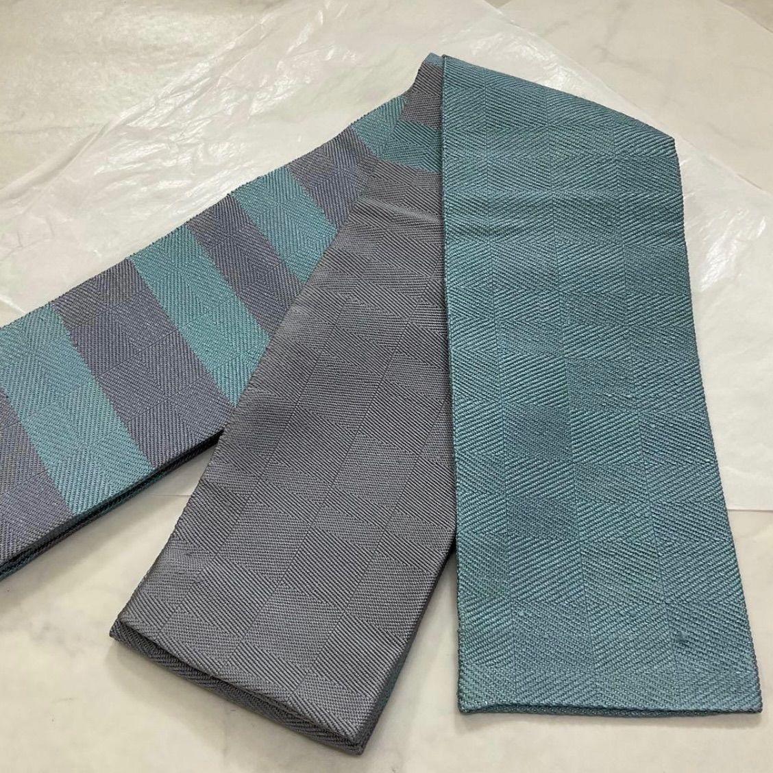 ○kimono+one○kimonoarisa○厳選○貴重品○ざざんざ織○正絹○半幅帯