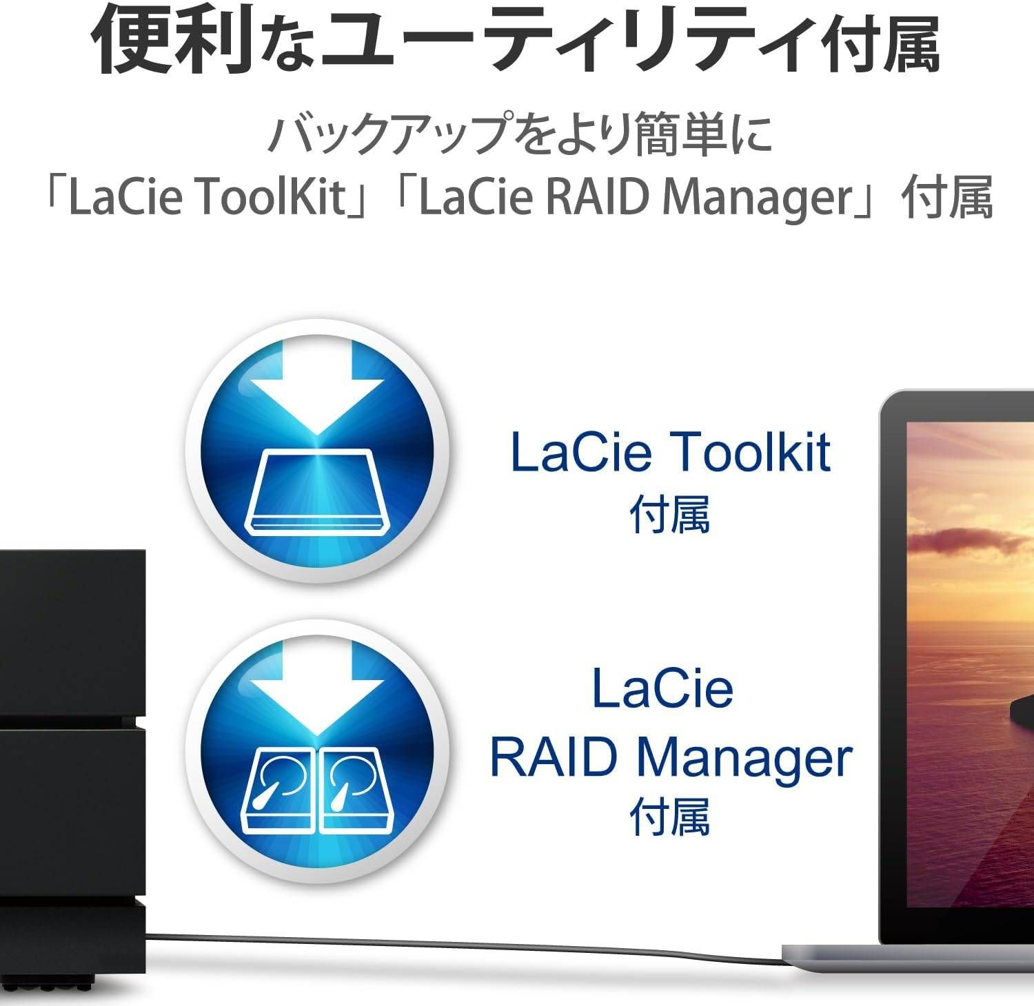 LaCie ラシー 外付けHDD ハードディスク 16 TB 2 big RAID USB C Mac iPad Windows対応 大容量 高容量