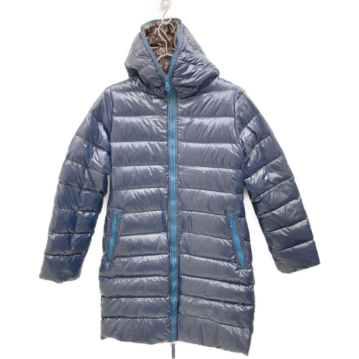 【美品】DUVETICA　デュベティカ　フード　ロングダウンコート　青　Lサイズ DUVETICA デュベティカ ﾈｲﾋﾞｰ ﾅｲﾛﾝ ﾛﾝｸﾞﾀﾞｳﾝｺｰﾄ 44 - メルカリ