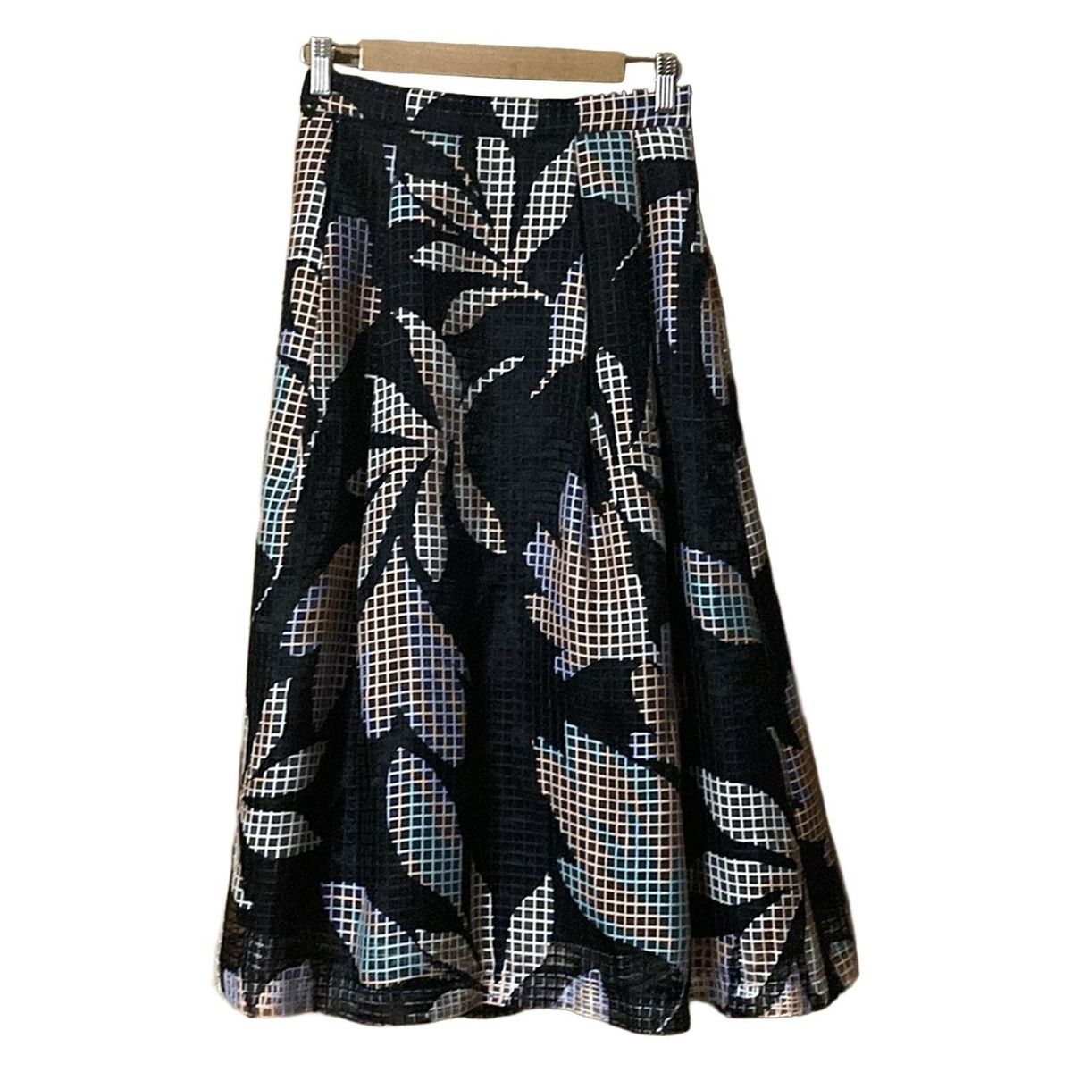 GRACE グレースコンチネンタル ロングスカート サイズ38 M レディース - 黒×ピンクベージュ×マルチ