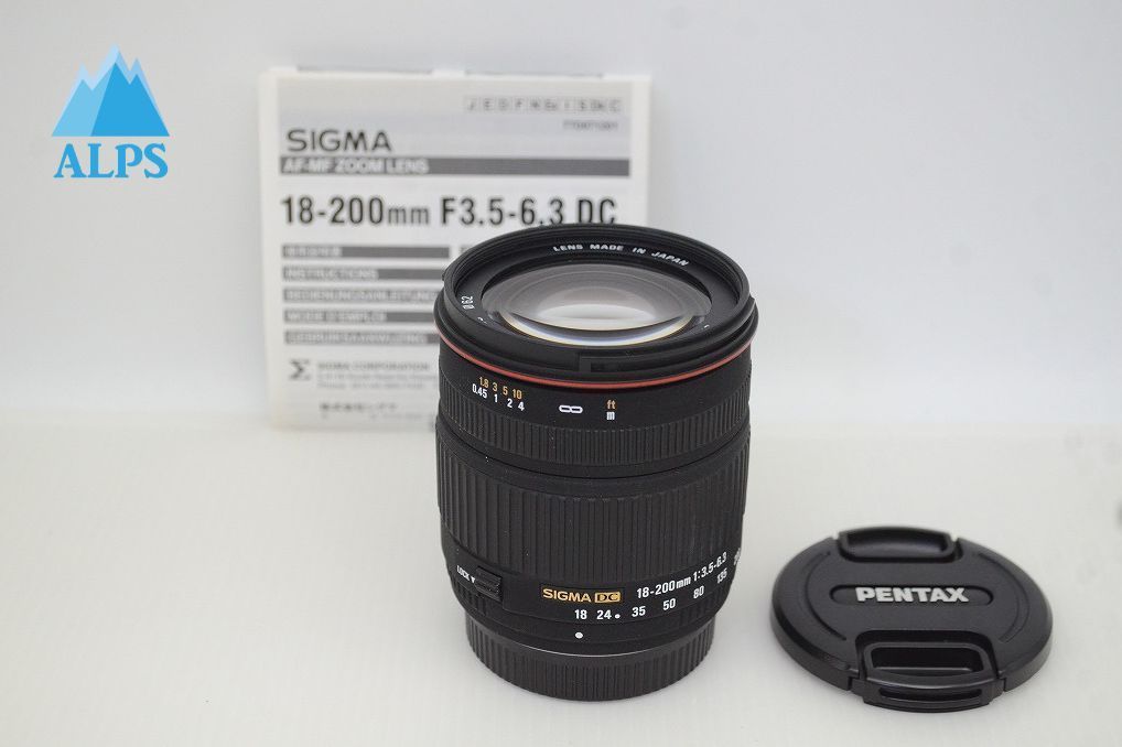 美品 SIGMA シグマ 18-200mm F3.5-6.3 DC PENTAX ペンタックス K 