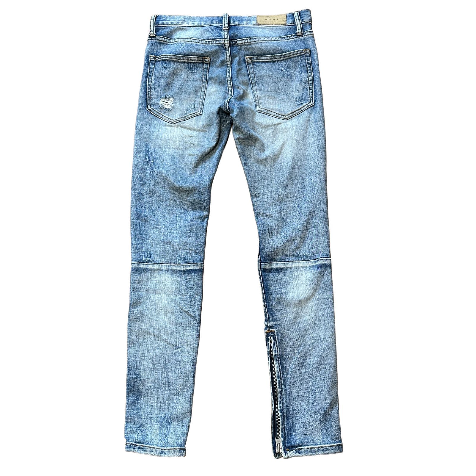 mnml クラッシュ スキニーデニム スリム テーパード ブルー サイズ29