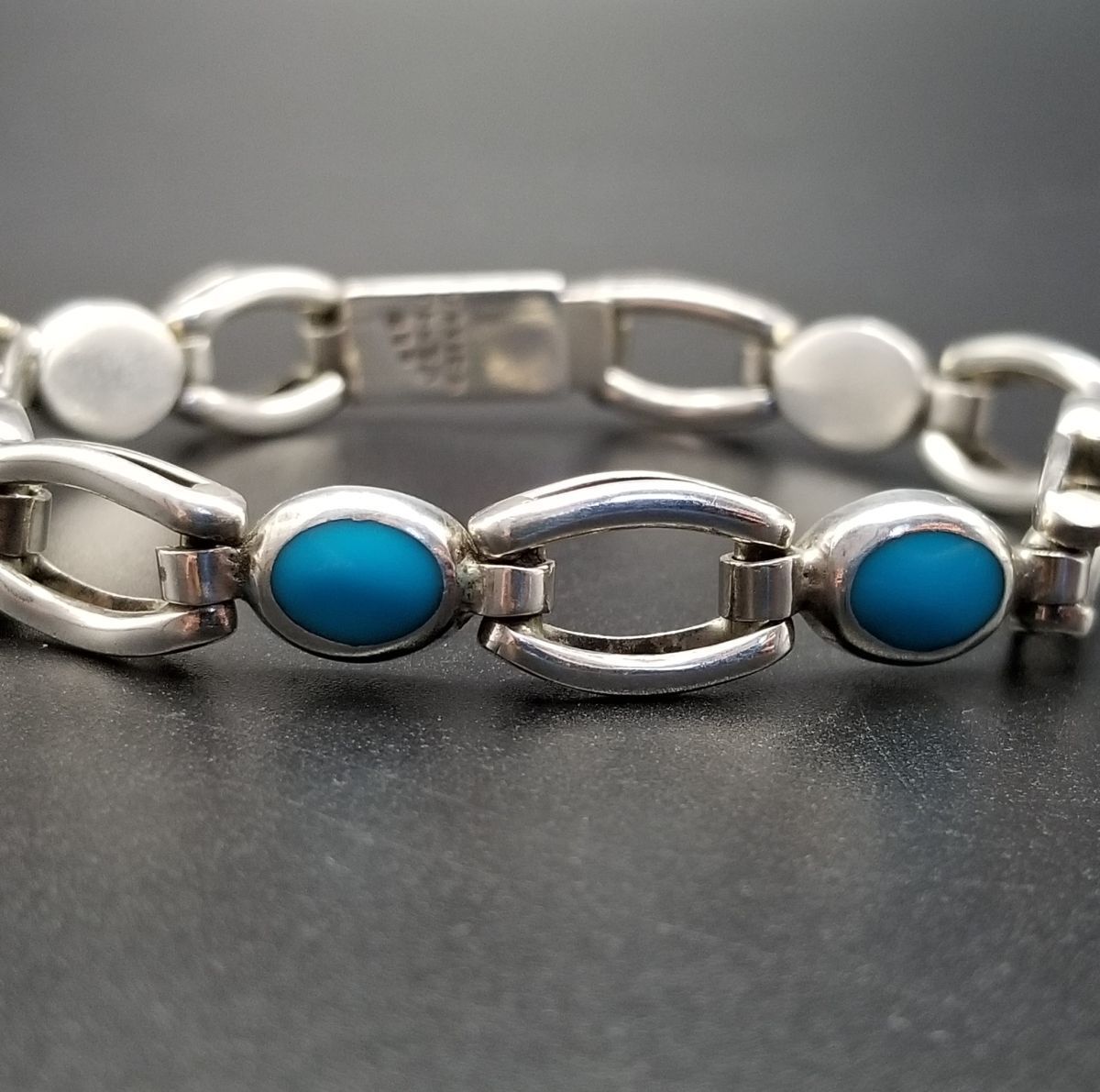 メキシコ 925 シルバー ターコイズブルー オーバル カボションチェーン