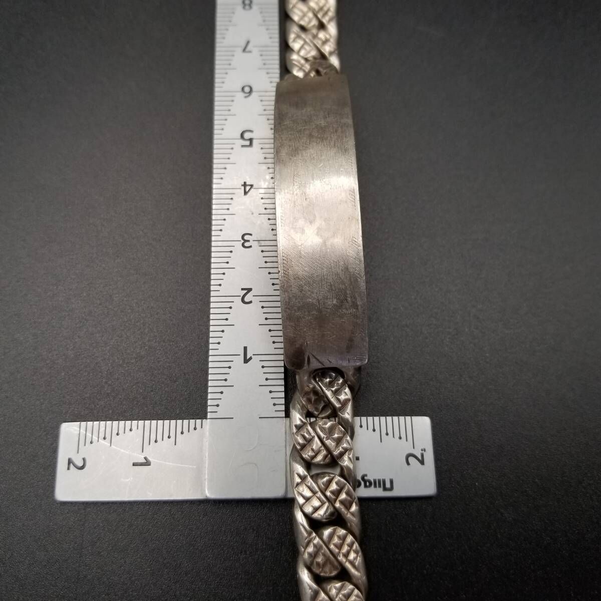 メキシコ 925 シルバー IDタグ 長方形プレート 喜平チェーン