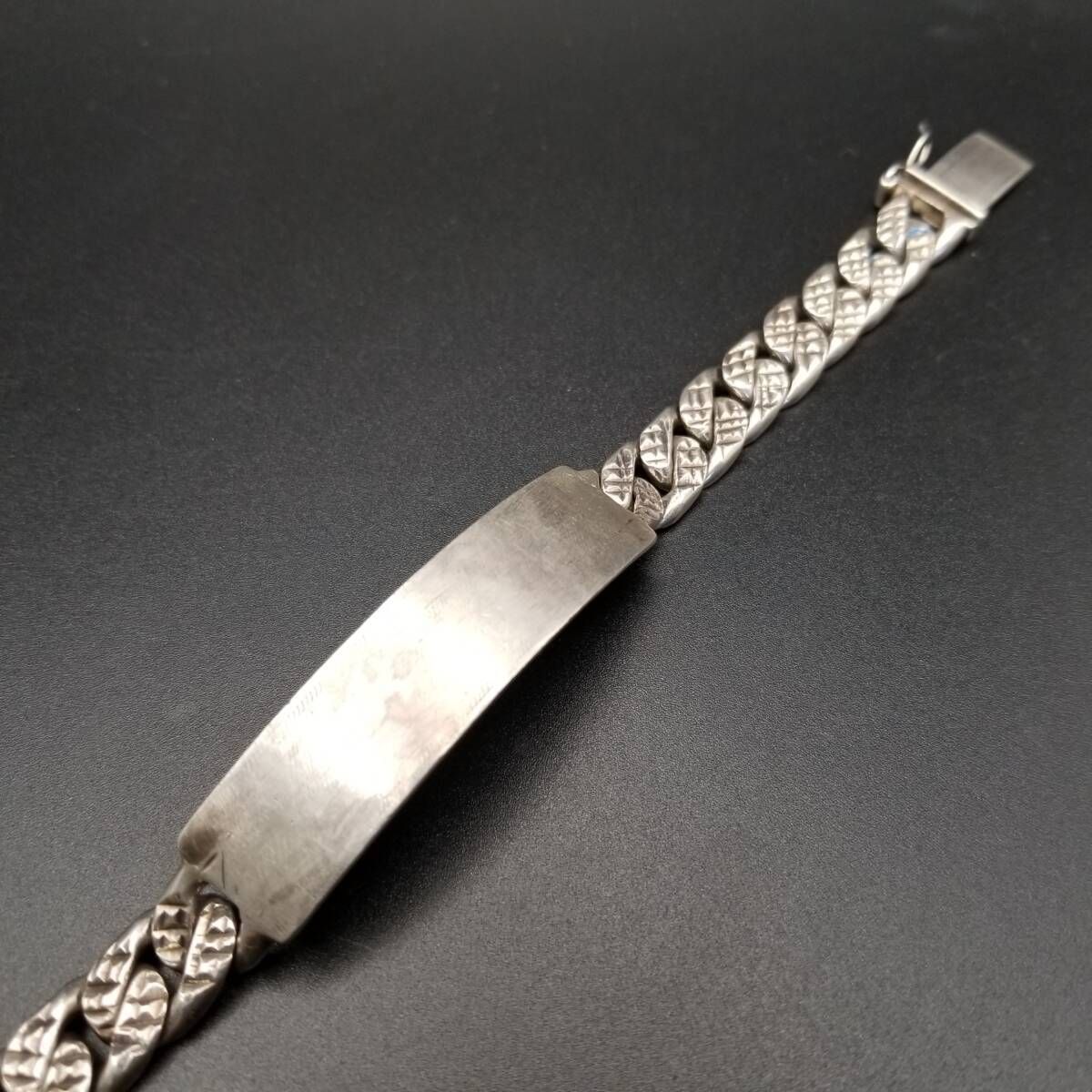 メキシコ 925 シルバー IDタグ 長方形プレート 喜平チェーン