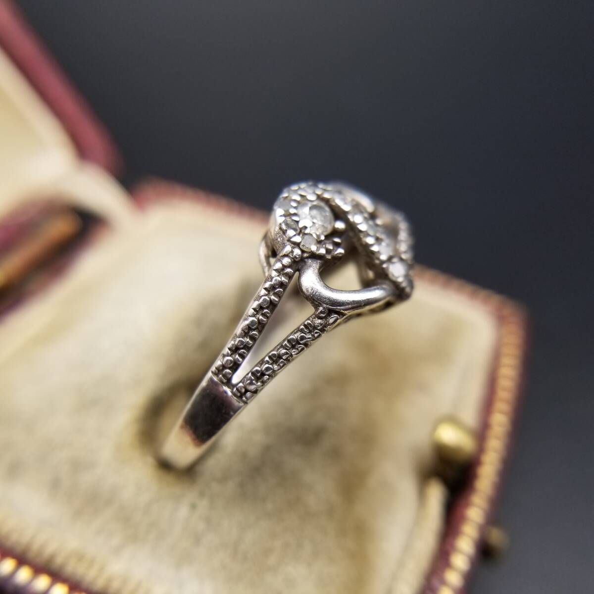 オープン ダブルハート キュービックジルコニア 925 シルバー