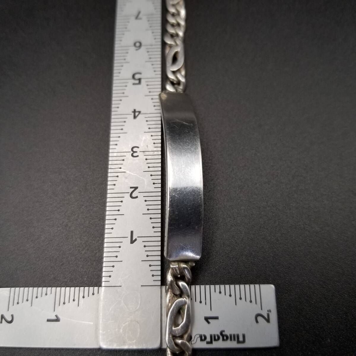 メキシコ 925 シルバー IDタグ 長方形プレート チェーンリンク