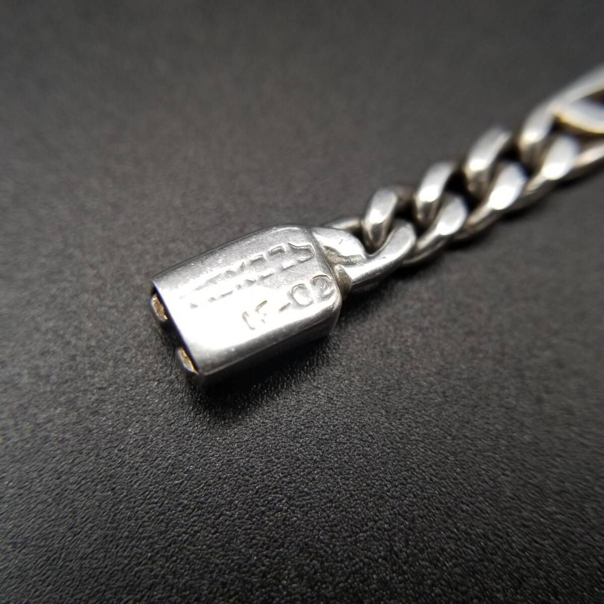 メキシコ 925 シルバー IDタグ 長方形プレート チェーンリンク ヴィンテー メキシコ 925 シルバー IDタグ 長方形プレート チェーンリンク