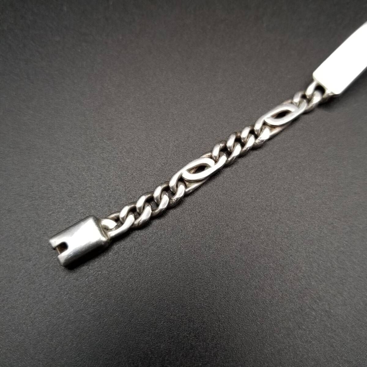 メキシコ 925 シルバー IDタグ 長方形プレート チェーンリンク