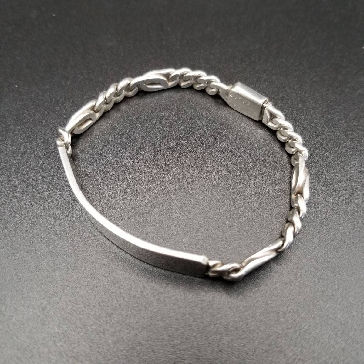 メキシコ 925 シルバー IDタグ 長方形プレート チェーンリンク