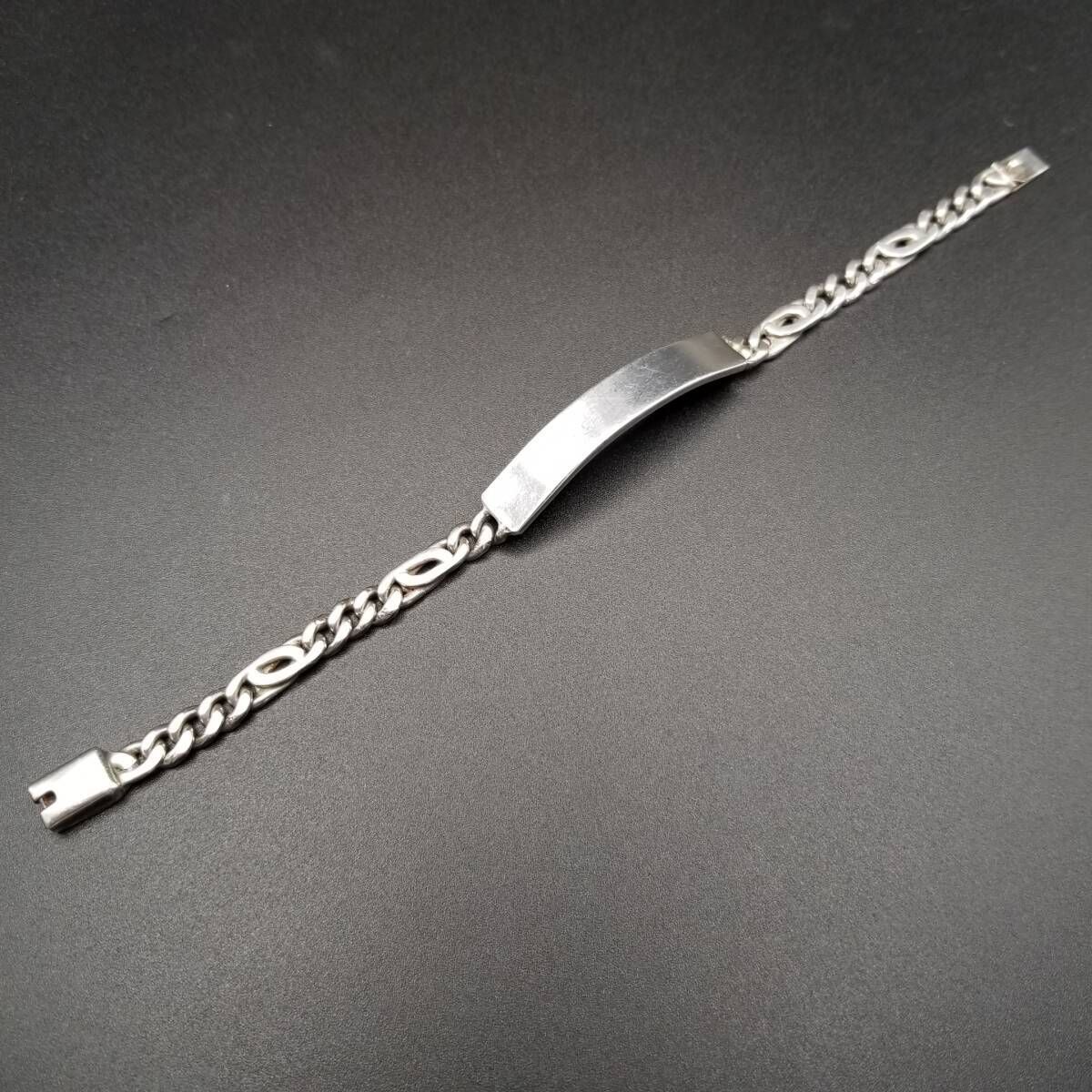 メキシコ 925 シルバー IDタグ 長方形プレート チェーンリンク