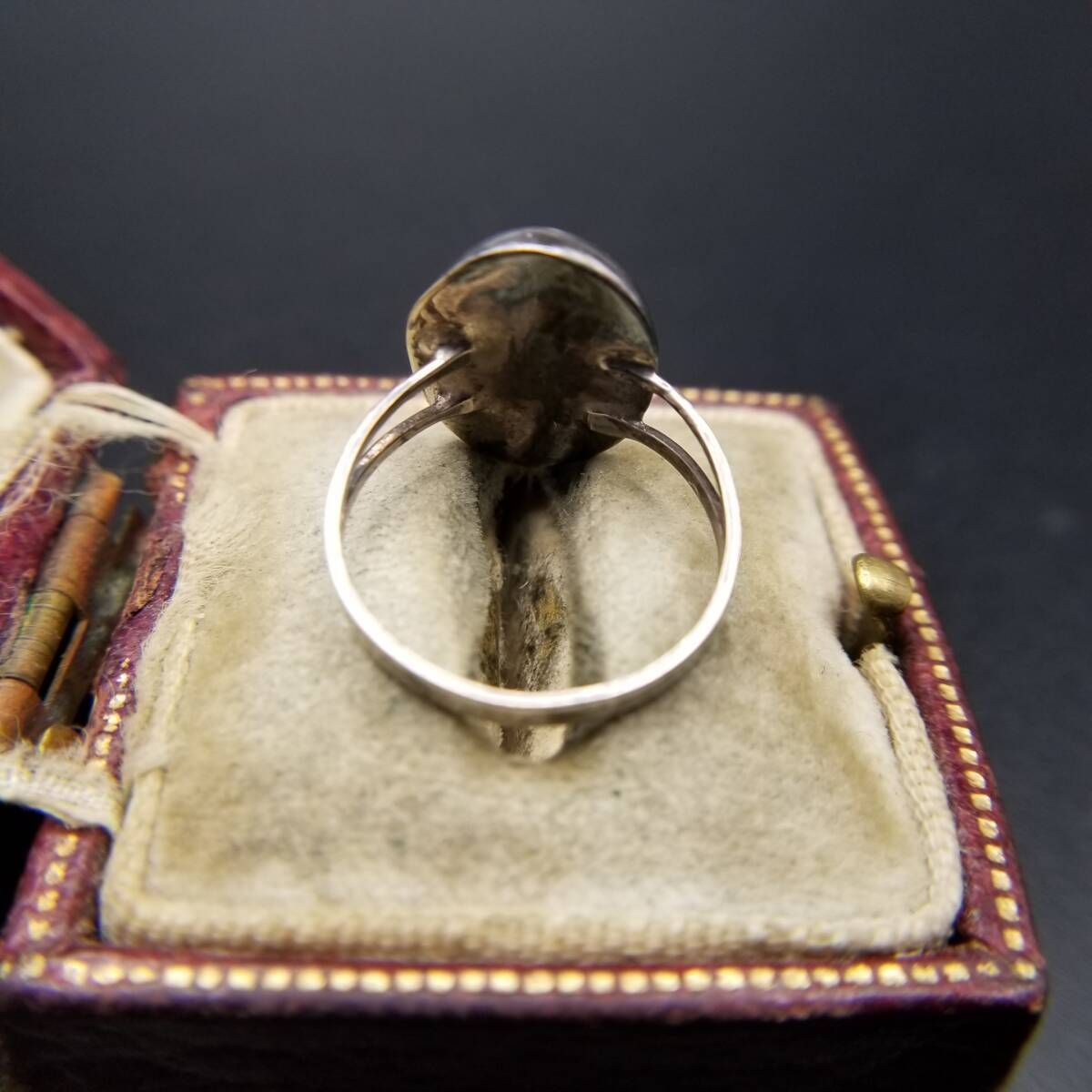 メキシコ 925 シルバー マラカイトカラー オーバル インレイ シンプル