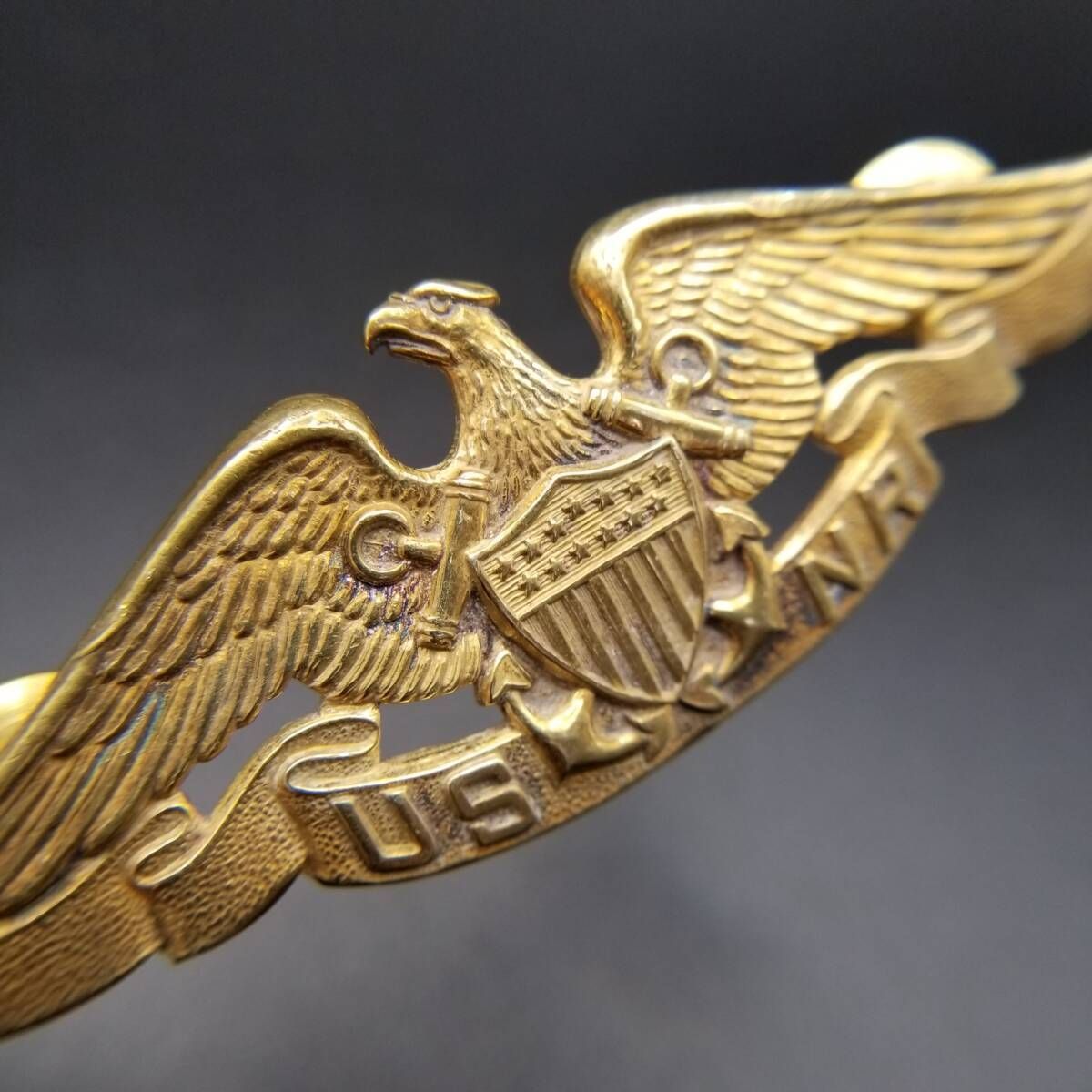 WWII期 US Navy イーグル紋章 925 シルバー ヴィンテージ ミリタ WWII期 VANGUARD社製 US Navy Reserve Merchant Marine ヴィンテージ