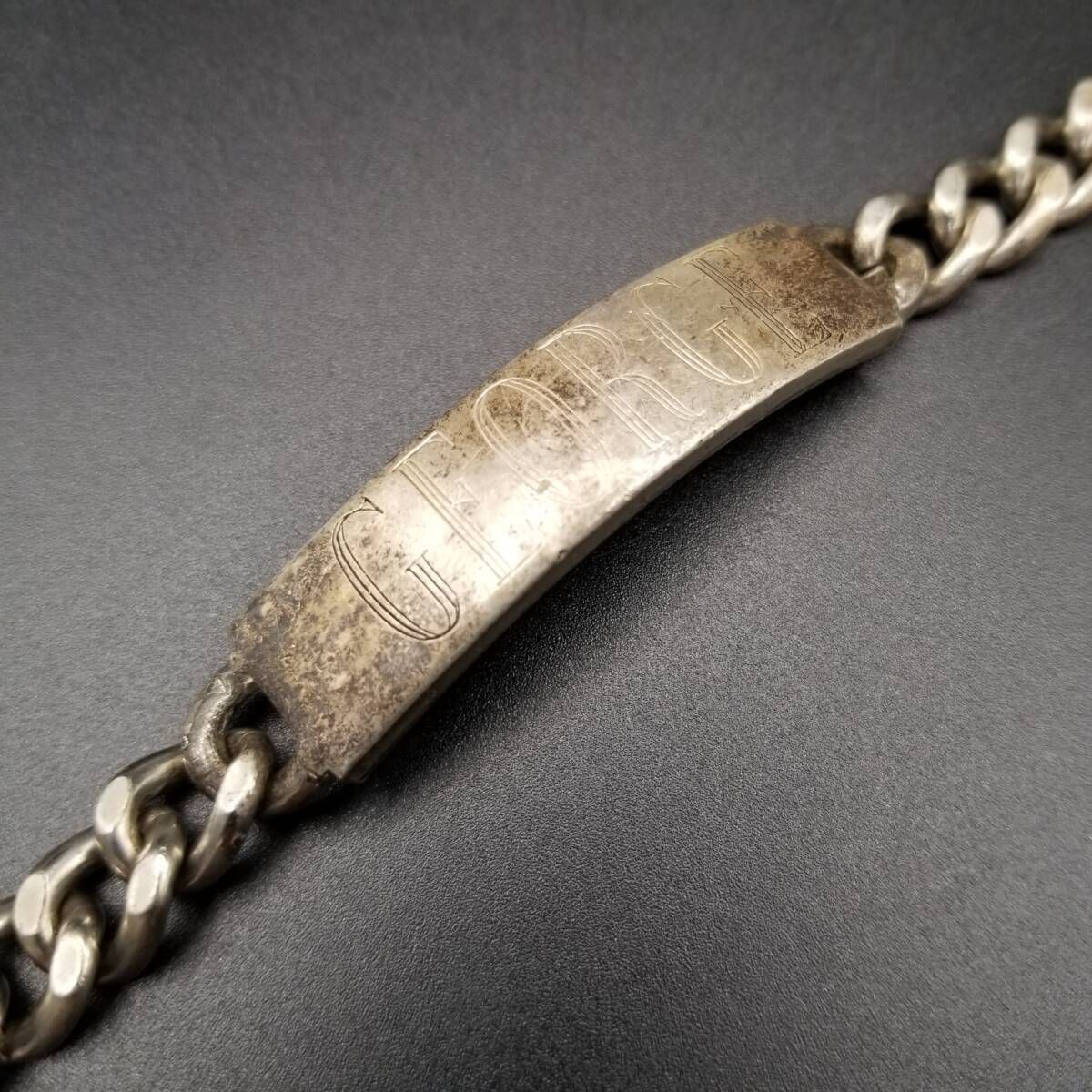 Elco社製 IDタグ 長方形プレート 喜平チェーン 925 シルバー