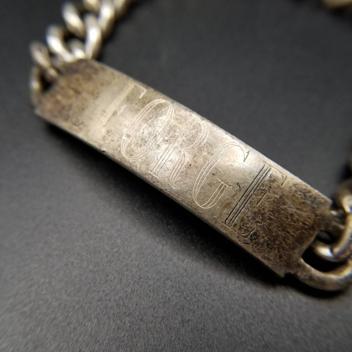 Elco社製 IDタグ 長方形プレート 喜平チェーン 925 シルバー