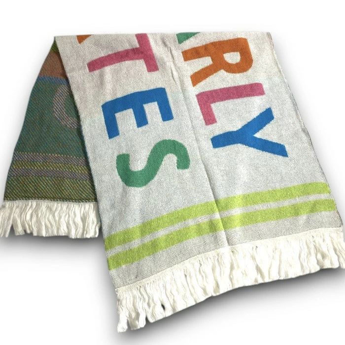 PEARLY GATES パーリーゲイツ ゴルフ ソフトウール混 ビッグロゴ キャリーベルト付き 大判ストール マフラー ブランケット ユニセックス 053-2283102 定価4.1万 マルチ FR 046 51211 w 01