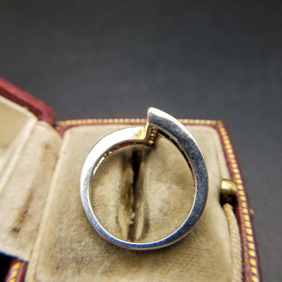 silver925 重厚ジルコニアカットリング 59g キュービックジルコニア Z字 カット 925 シルバー ヴィンテージ リング