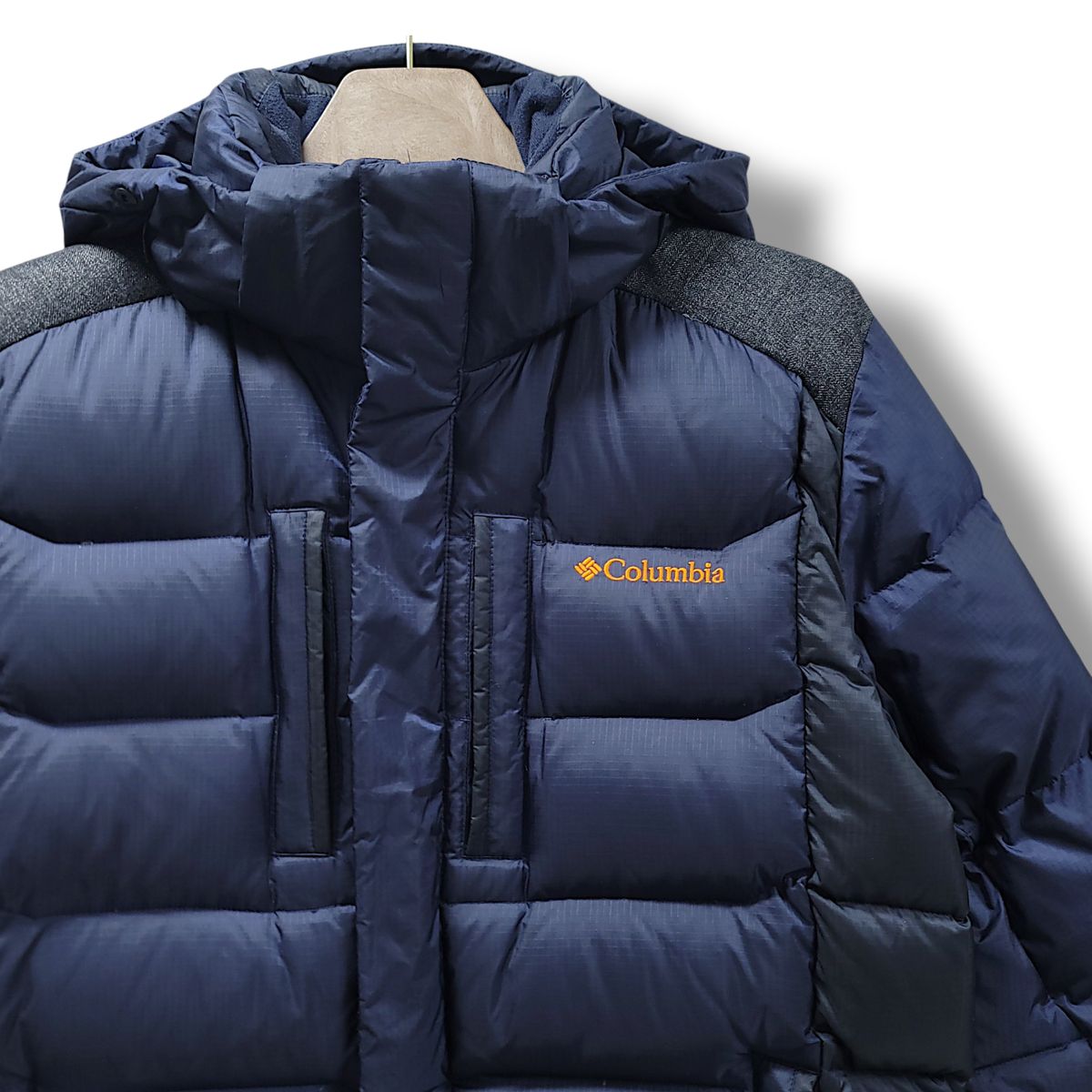 L/100 コロンビア ネイビー オムニ WIND AND WISH ブロック ダック ダウン