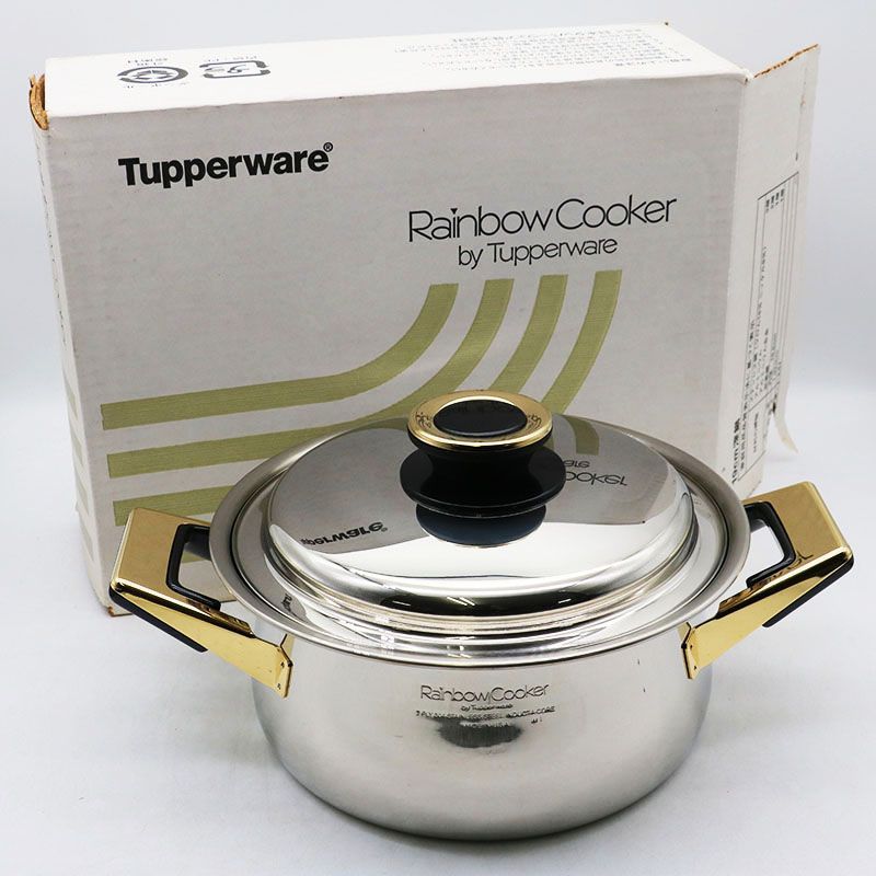 【未使用】タッパーウェア　レインボウクッカー　19cm深鍋　両手鍋　IH対応 新古品 タッパーウェア レインボウクッカー 19cm 深鍋 MR7-11-312