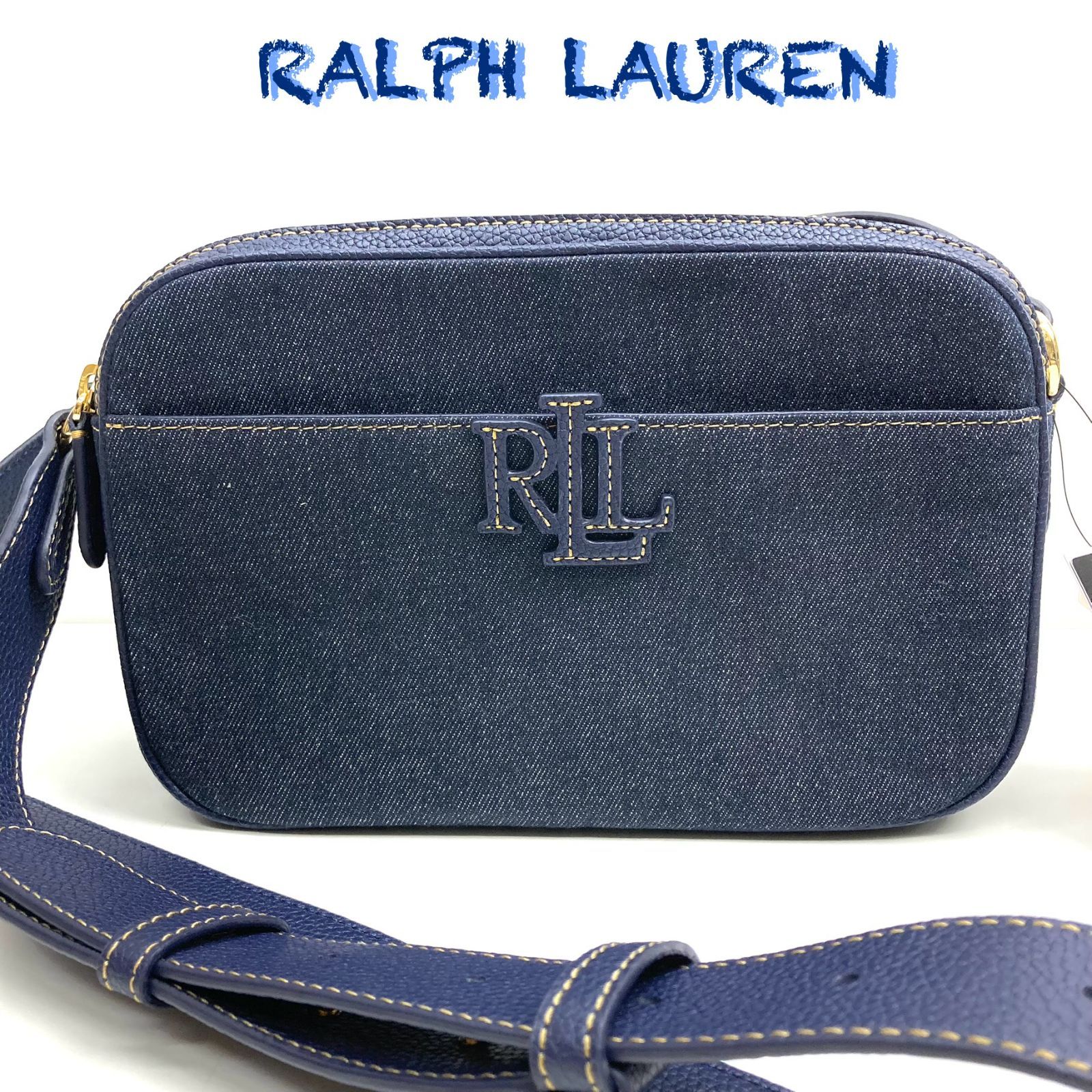 タグ付き新品 Lauren Ralph Laurenショルダーバッグ Ralph Lauren】ロゴストラップ レザー クロスボディバッグ (Ralph