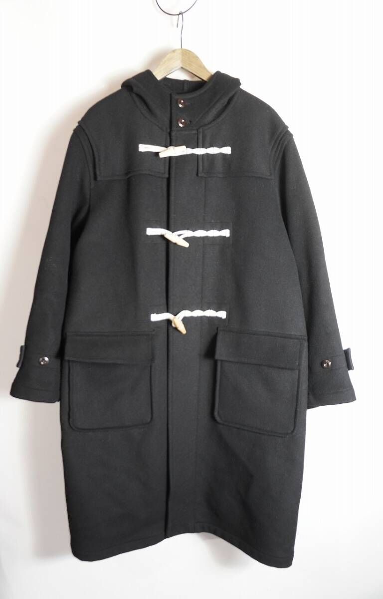 22 AW Johnbull ジョンブル オーバー サイズ ダッフル コート テクノブレン アウター ウール フード フーディー 221-0272 16713 黒 L 1011 P 2