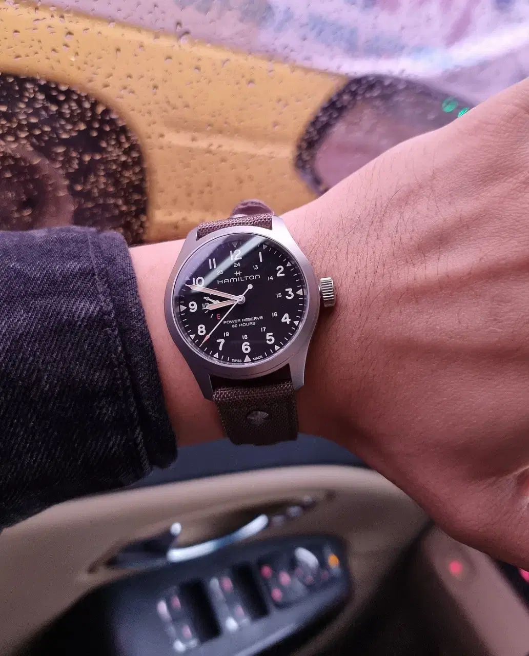 ハミルトン カーキフィールド パワーリザーブインジケーター ブラックダイアル
