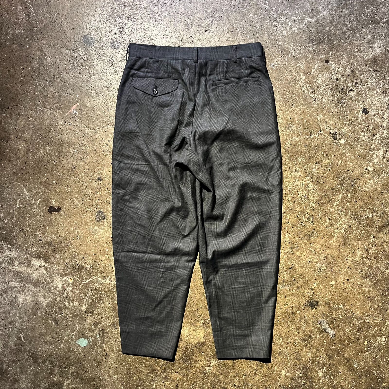 COMME des GARCONS HOMME DEUX 22 ss 膝切替チェックパンツ S テーパード コムデギャルソンオムドゥ 2025 AD 2021