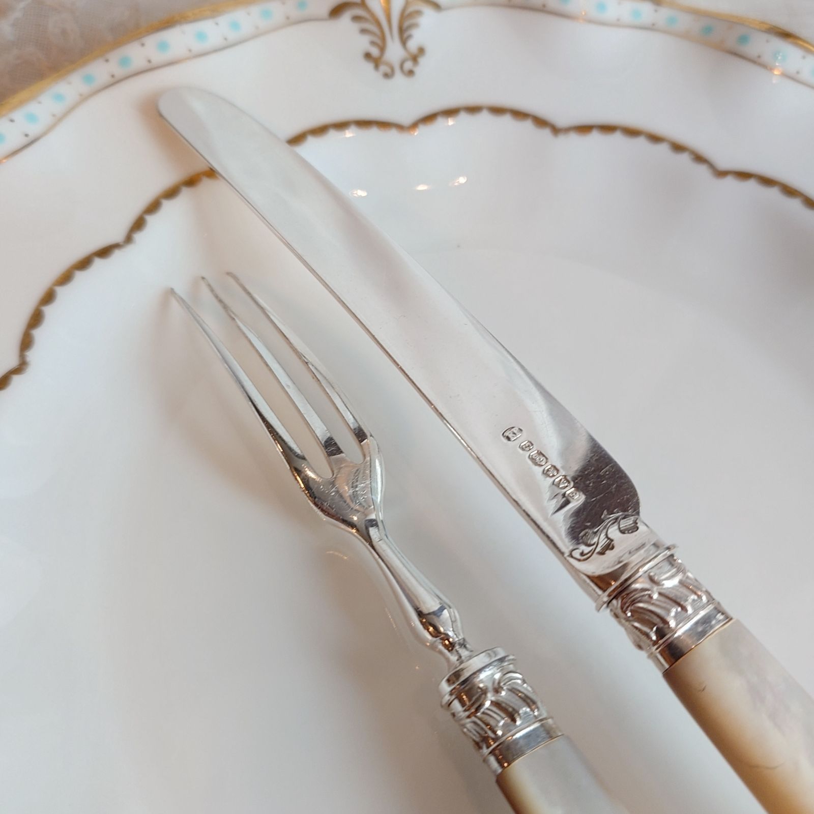 白蝶貝カトラリー セットA（訳アリ）マザーオブパール 純銀製